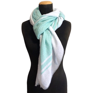 Mint and White Polka Dot Scarf